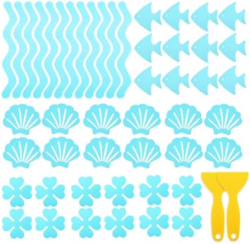 48Pcs Blue Bathtub Stickers Non-Slip Safety Decor