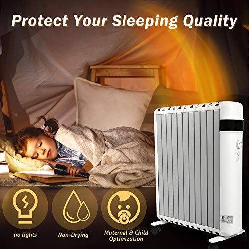 E-Macht 1500W Electric Space Heater with Dual Safety and Adjustable Temperature