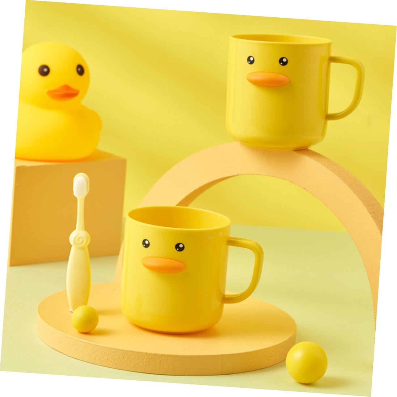 Healifty 2pcs Cute Cartoon Mouthwash Cups Bathroom Tumbler Reusable Drinking Cups Toothbrush Holders