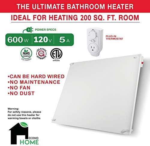 EconoHome Wall Mount Space Heater Panel with Thermostat