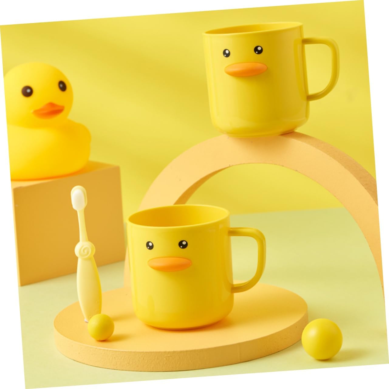 IMIKEYA Toothbrush Holder Duck Shape 350ml Plastic Cup