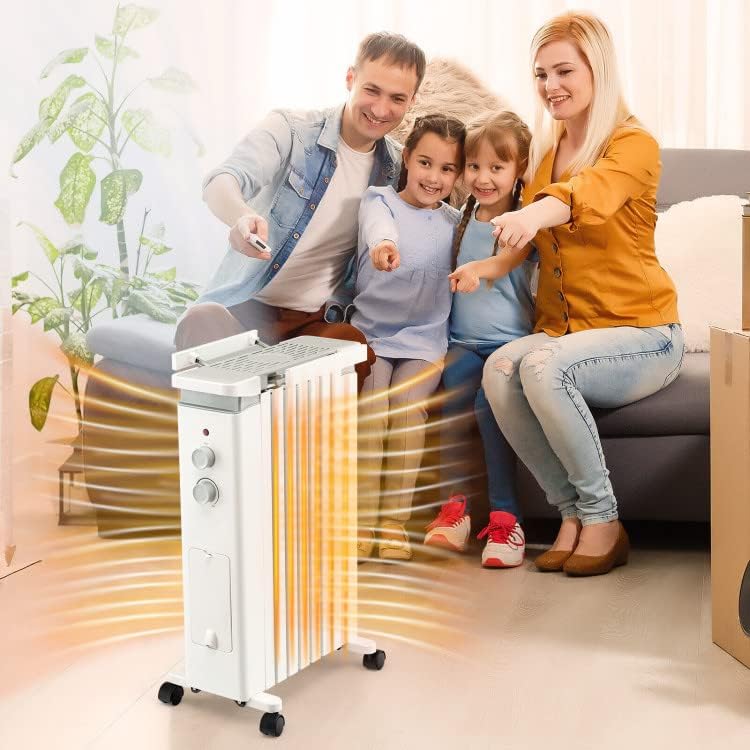 ARLIME Oil Filled Radiator Heater 1500W with Thermostat and Safety Features