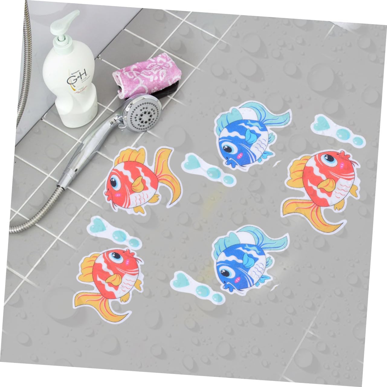 Ciieeo 6 Pack Fish Design Anti-Slip Stickers for Bathtub and Shower