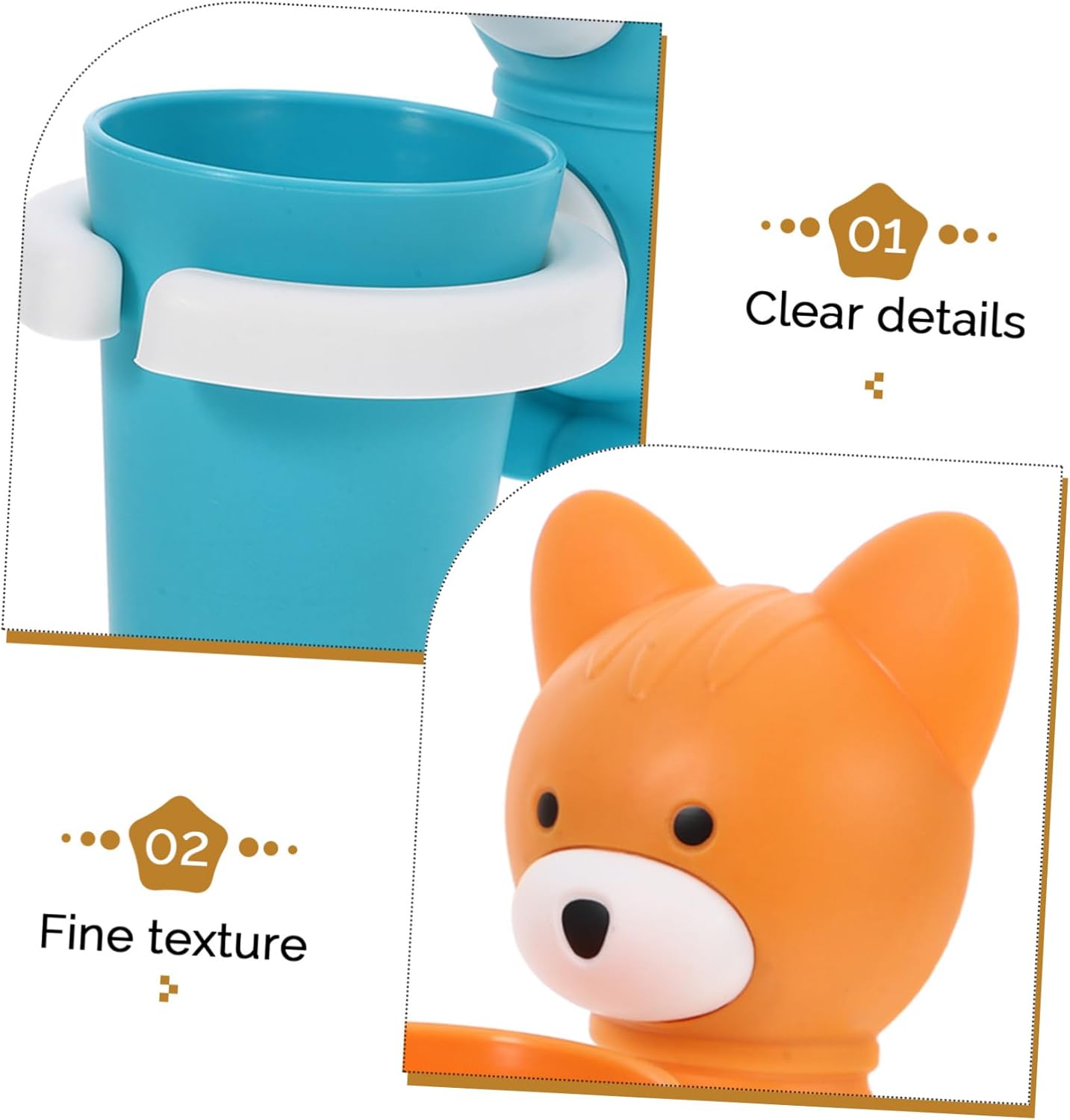PRETYZOOM 2 Sets Cartoon Toothbrush Holder Cup Rack