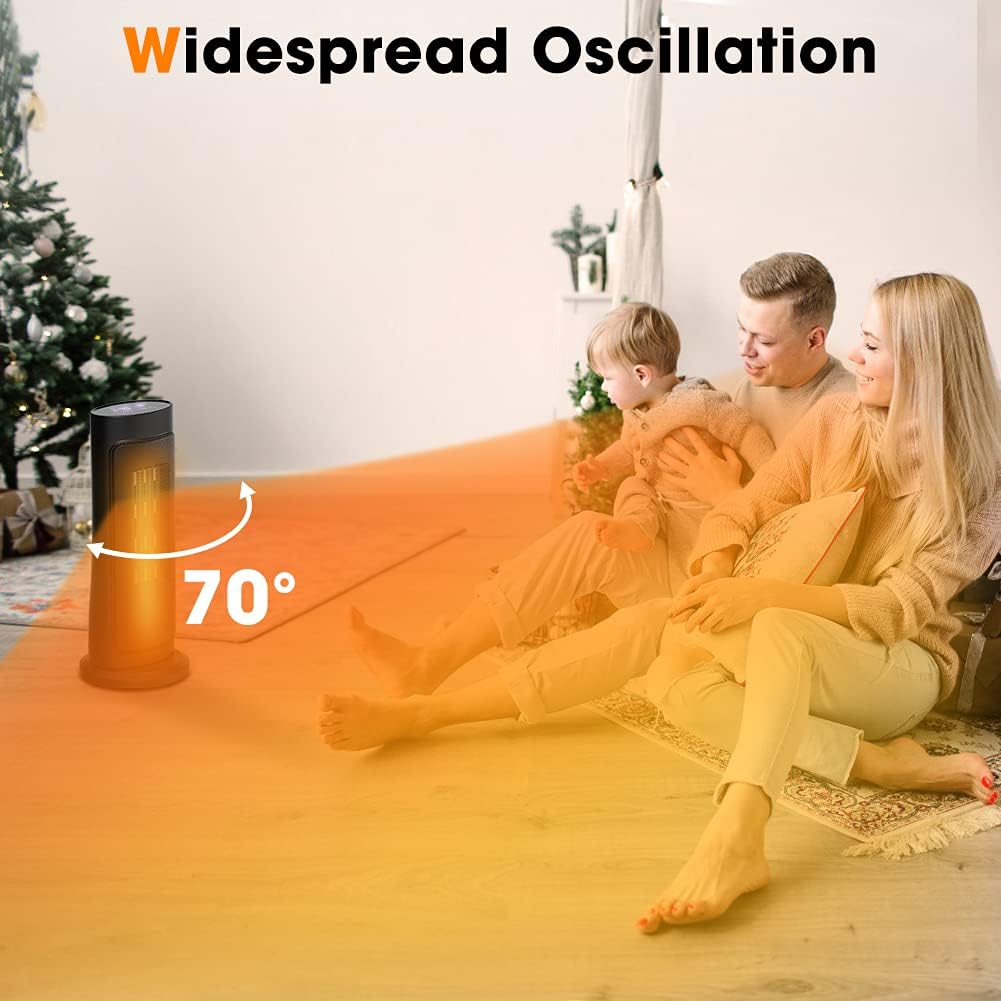 LifePlus 50 Oscillating Ceramic Heater with Remote Control and Timer
