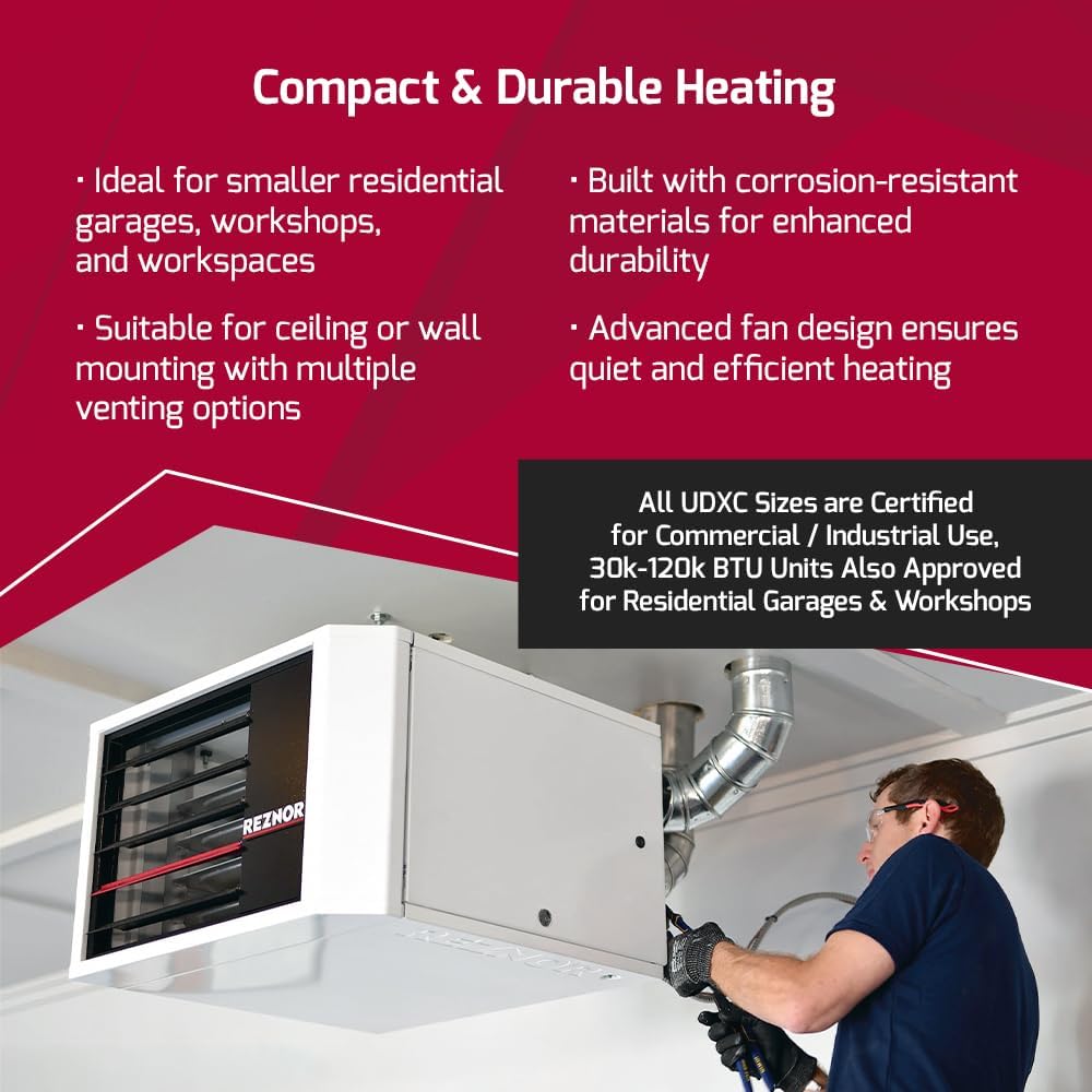 Reznor 120000 BTU Propane Garage Heater with Z-Vent Kit