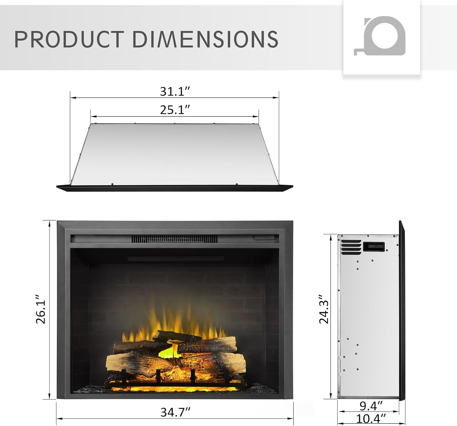 Legend Flame Carl 35 W Electric Fireplace Insert