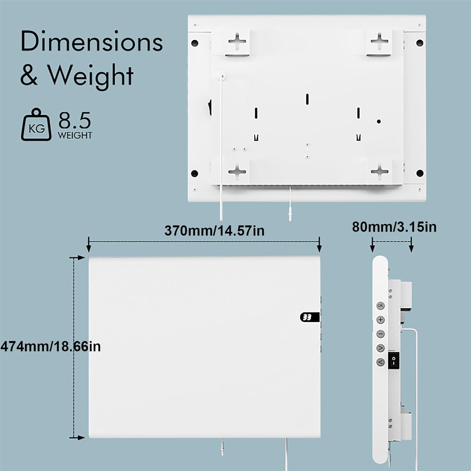 400W Wall Panel Heater with Far Infrared Technology