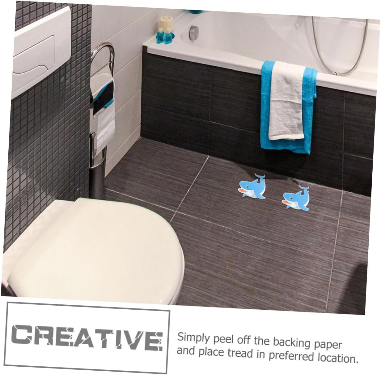 BRIGHTFUFU 6pcs Bathtub Stickers Animal Design Anti-Slip Decals