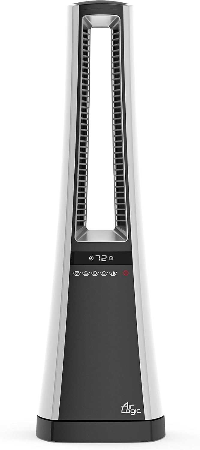 Lasko Bladeless Tower Space Heater 27 1500W Silver