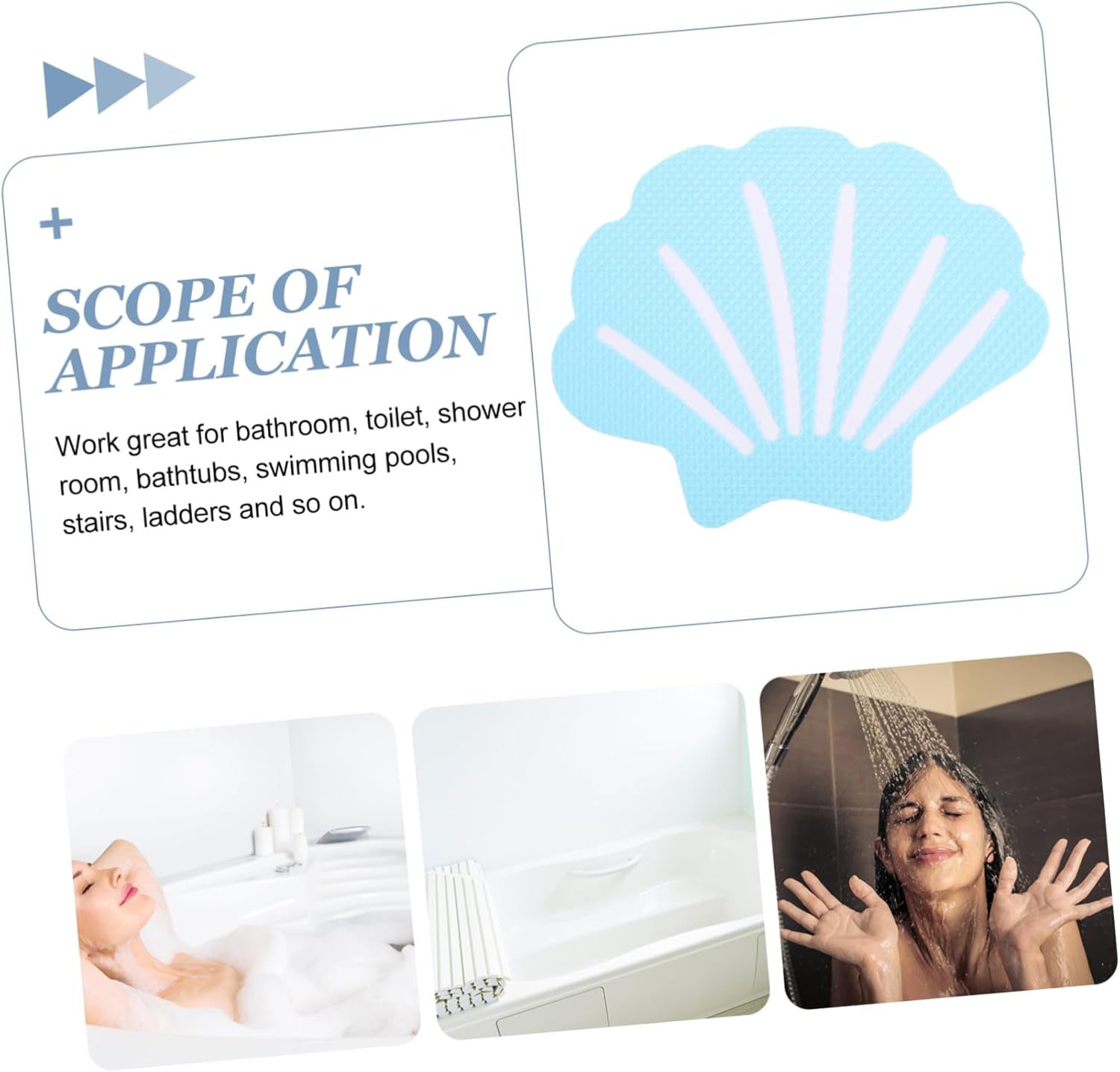 HOOTNEE 12pcs Shell Shaped Non-Slip Bath Decals