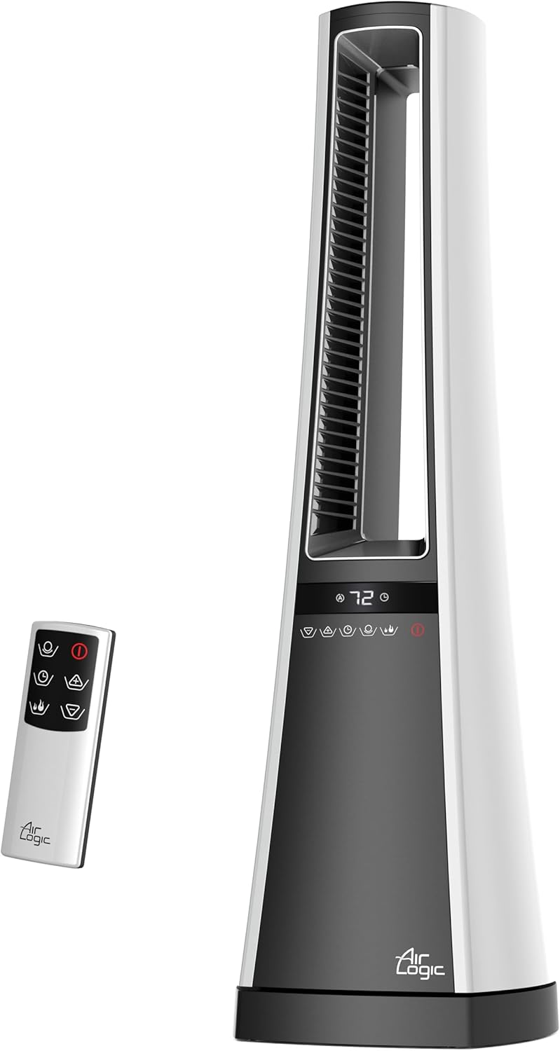 Lasko Bladeless Tower Space Heater 27 1500W Silver