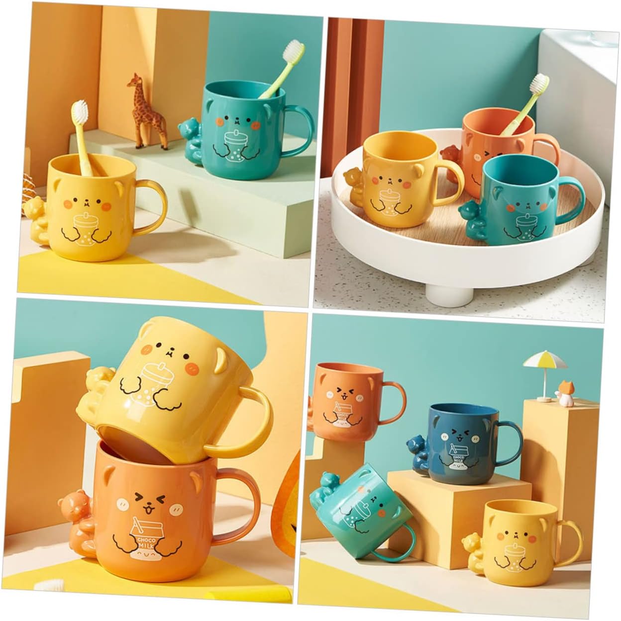 Luxshiny Cartoon Mouthwash Cup Set for Kids