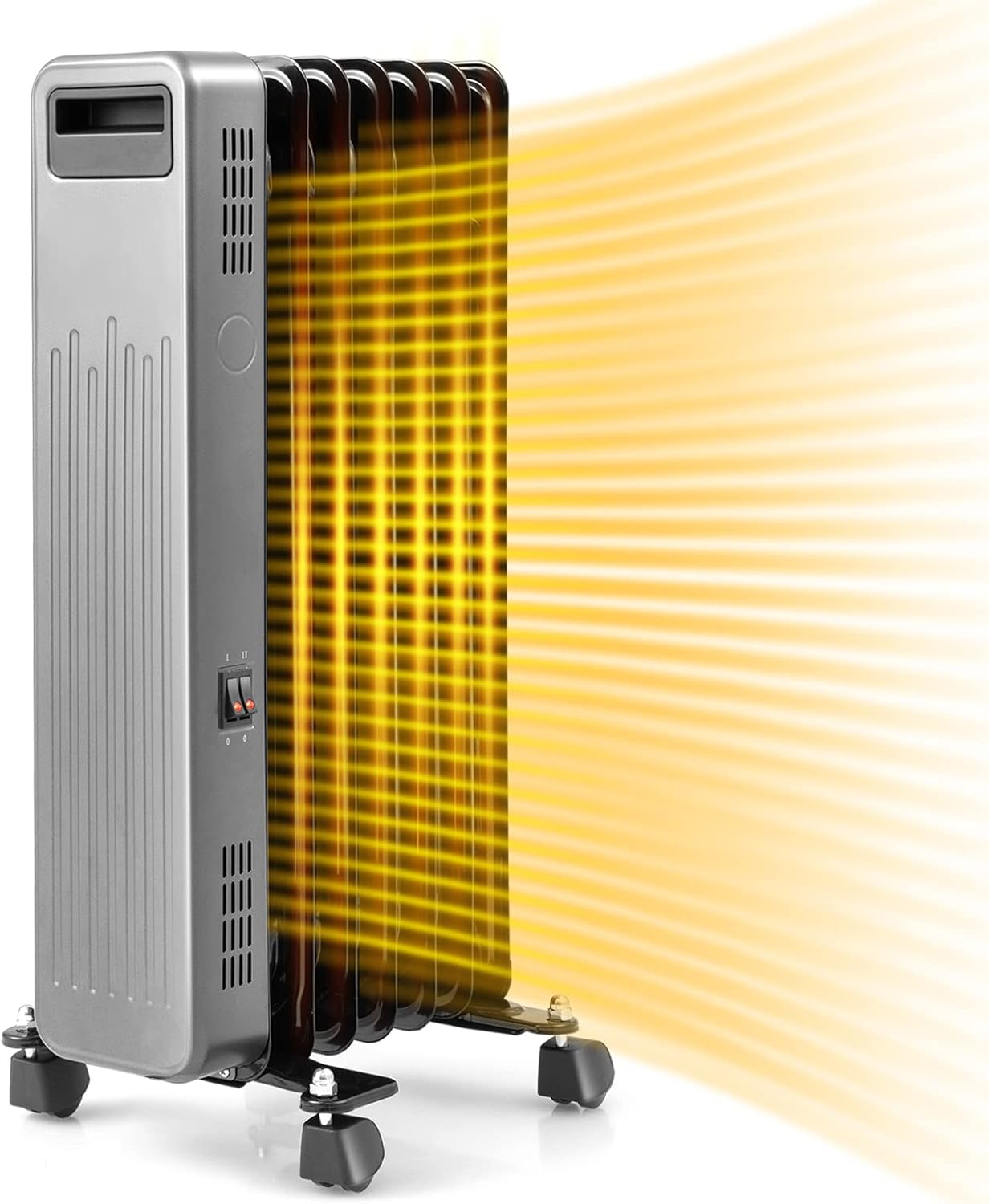 PETSITE Oil Filled Radiator Heater 1500W Black