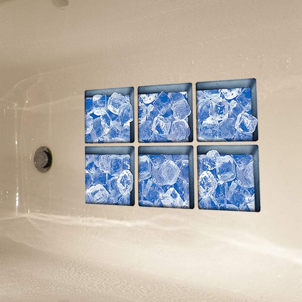 AILEGOU 3D Non-Slip Bathtub Stickers with Ice Design