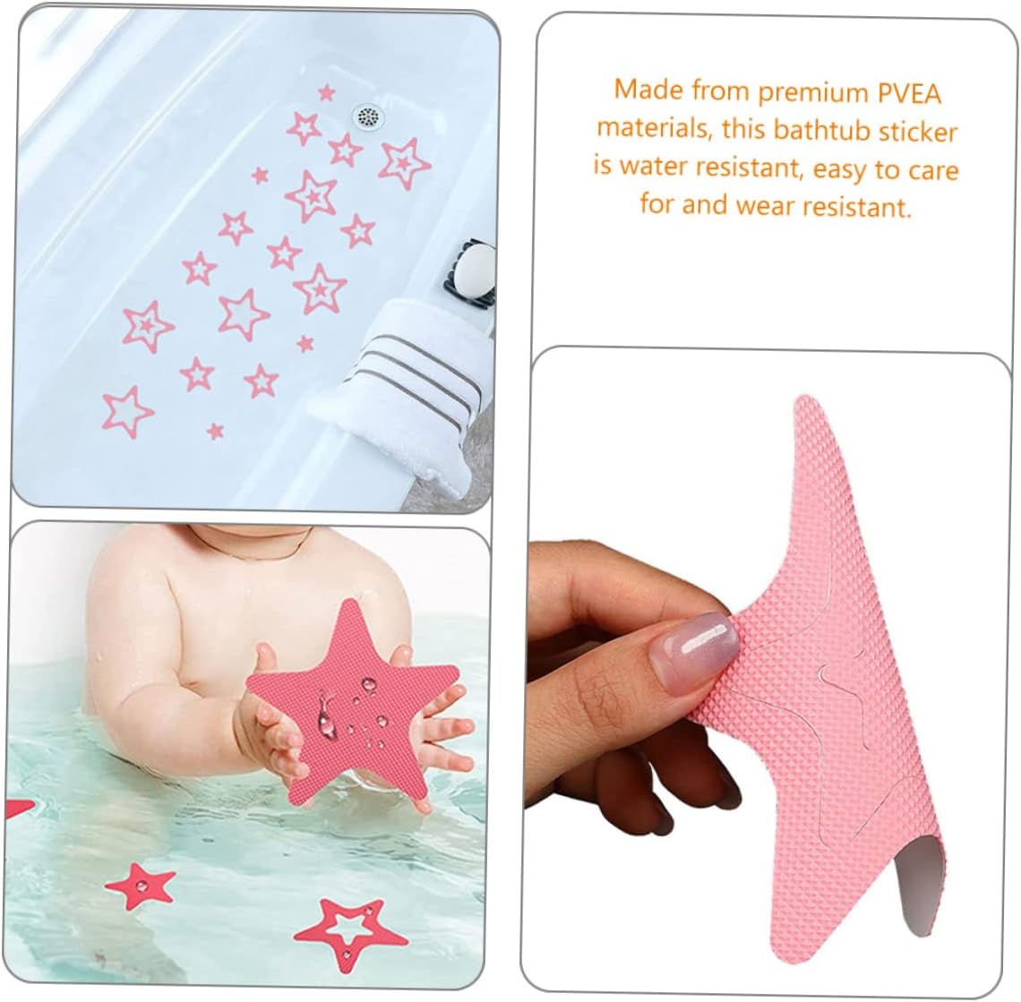 Cabilock 12Pcs Star Shape Anti-Slip Bath Decals