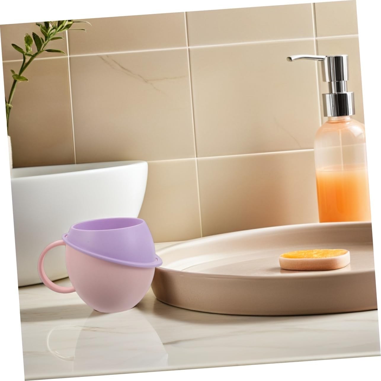 Sosoport 2pcs Toothbrush Cup - Unbreakable with Handle