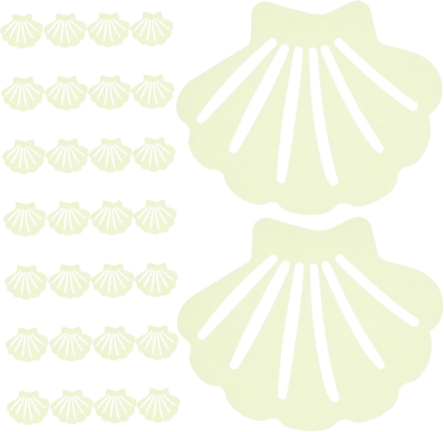 PRETYZOOM 30pcs Shell Shape Non-Stickers for Bathtub Stair Safety