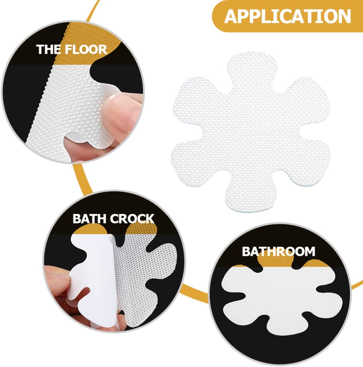 12Pcs Self Adhesive Flower Non Slip Stickers for Bathtub and Shower 1