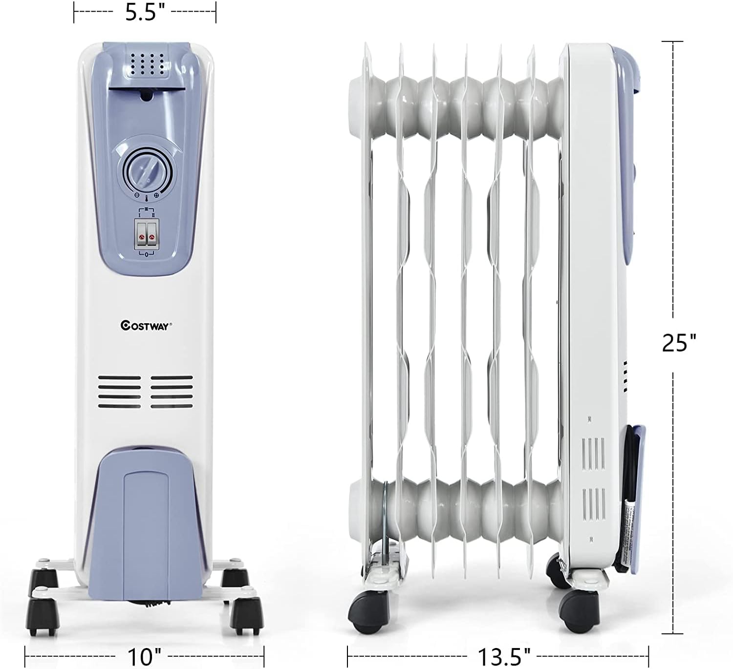ARLIME 1500W Oil Filled Radiator Heater with 3 Heat Settings