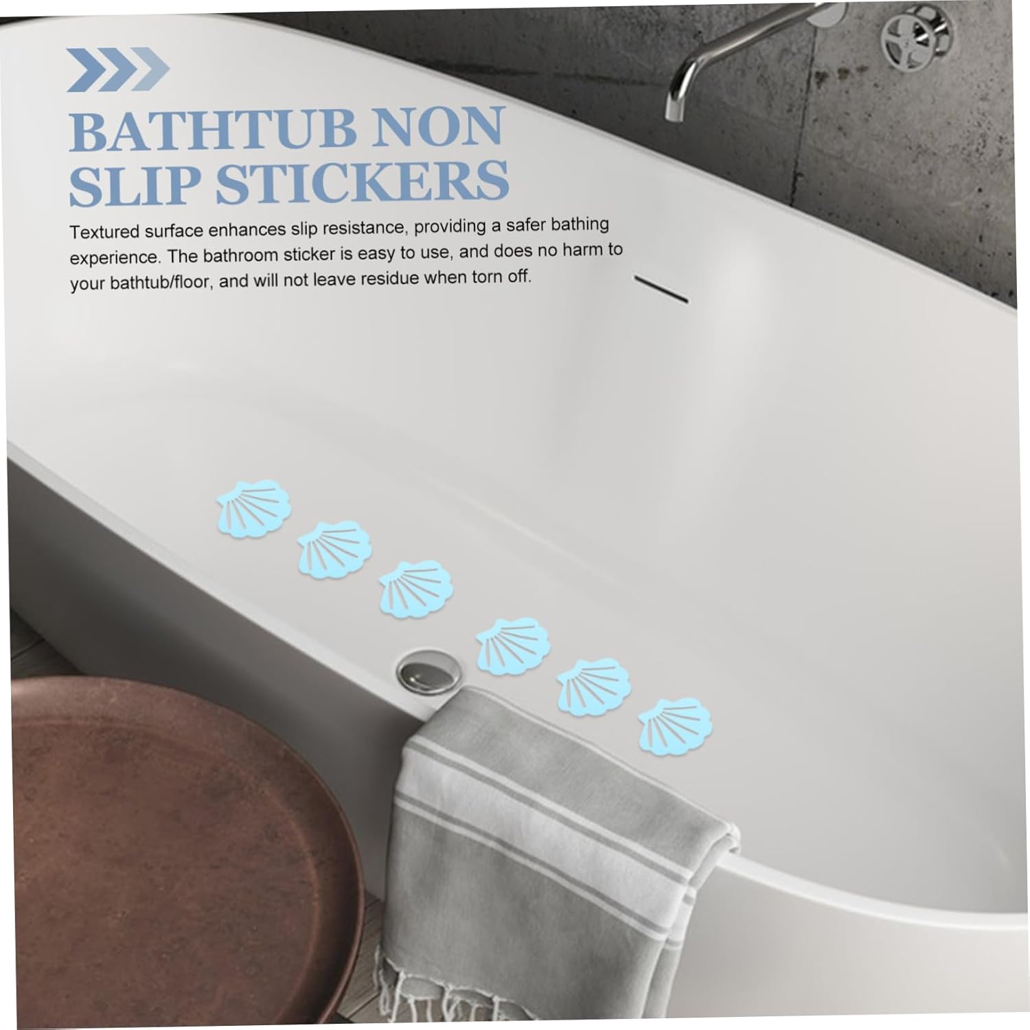 12Pcs Shell Shaped Non Slip Bathtub Stickers