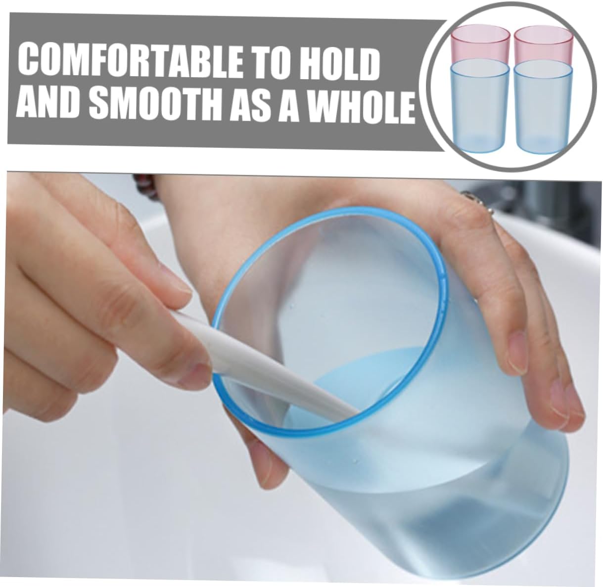 Holibanna 4pcs Toothbrush Cups Set for Bathroom