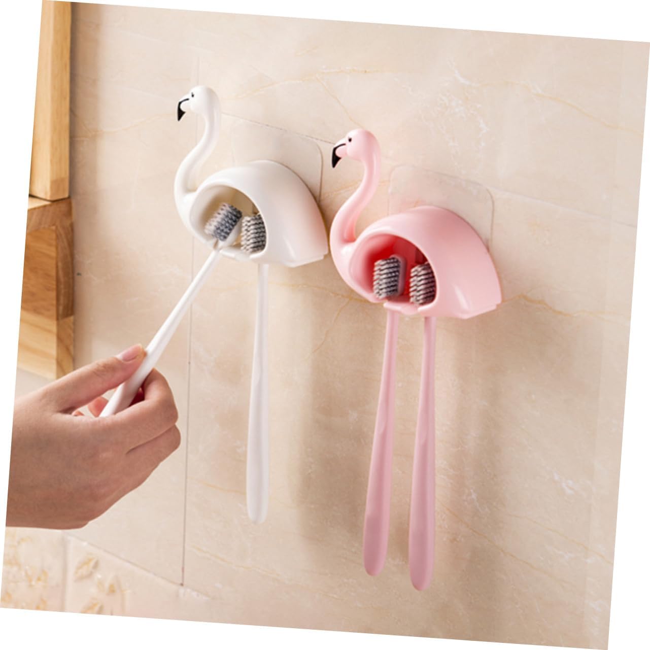 ABOOFAN 2Pcs Cartoon Suction Cup Toothbrush Holder