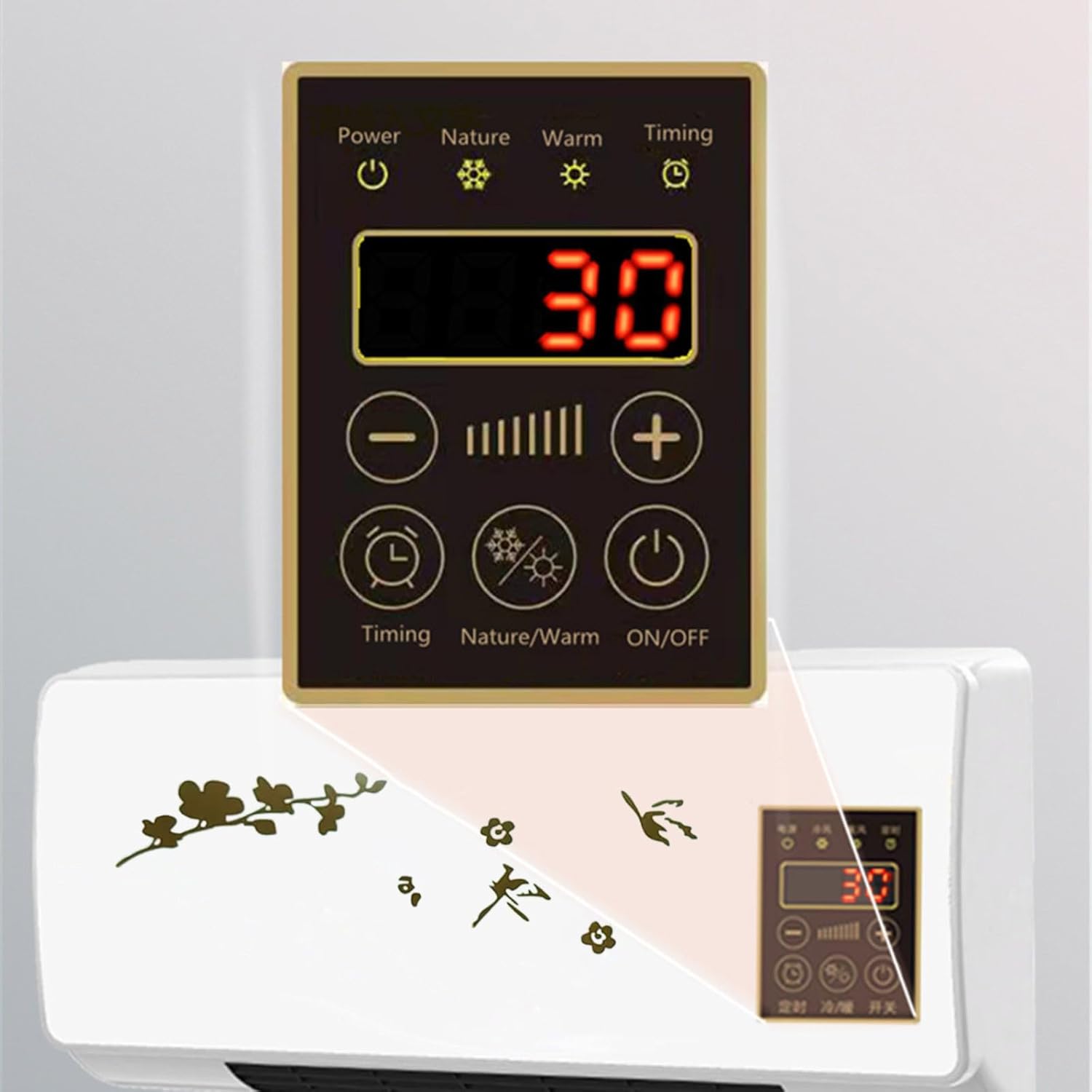 Electric Wall Heater with Remote Control for Quick Room Heating