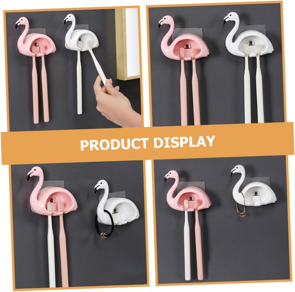 HAKIDZEL 2Pcs Wall Mounted Toothbrush Holder