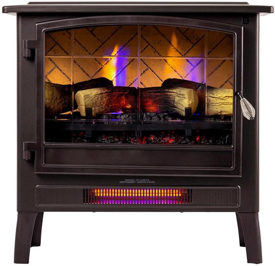 Country Living Infrared Electric Fireplace Stove in Bronze