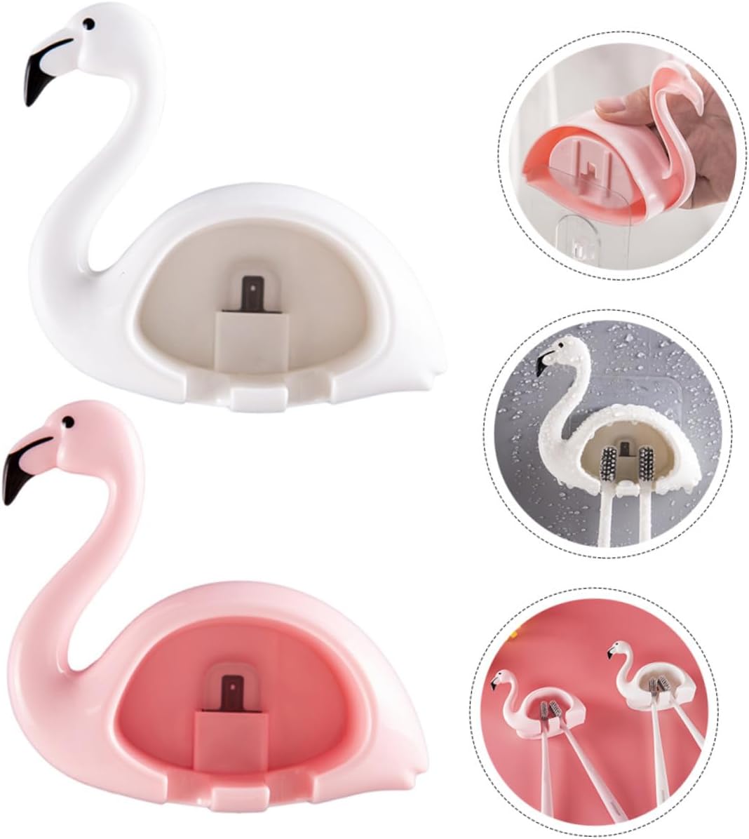 UTHCLO 2PC Suction Cup Toothbrush Holder Wall Mount Organizer 1