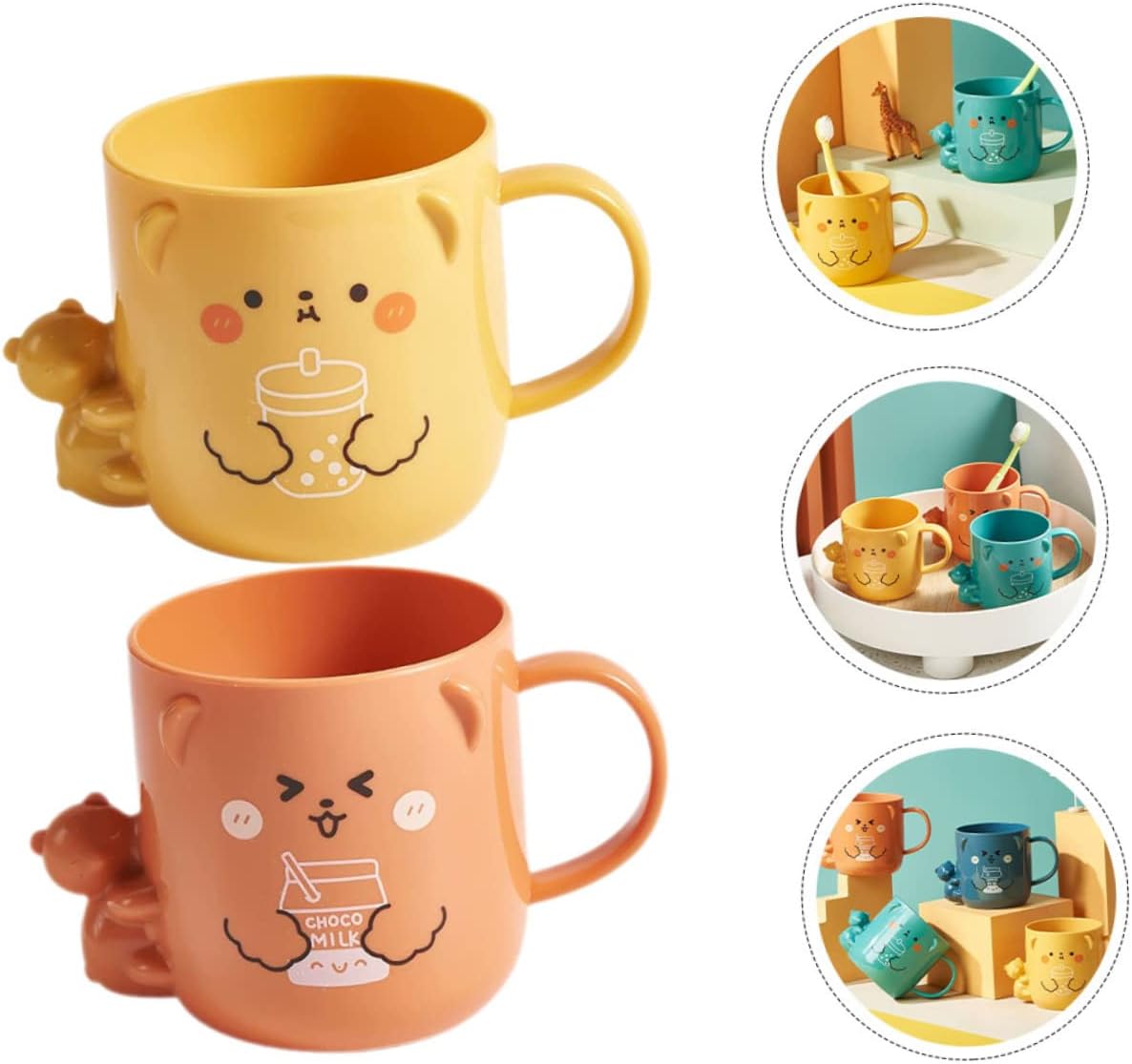 2Pcs Cute Cartoon Mouthwash Cups