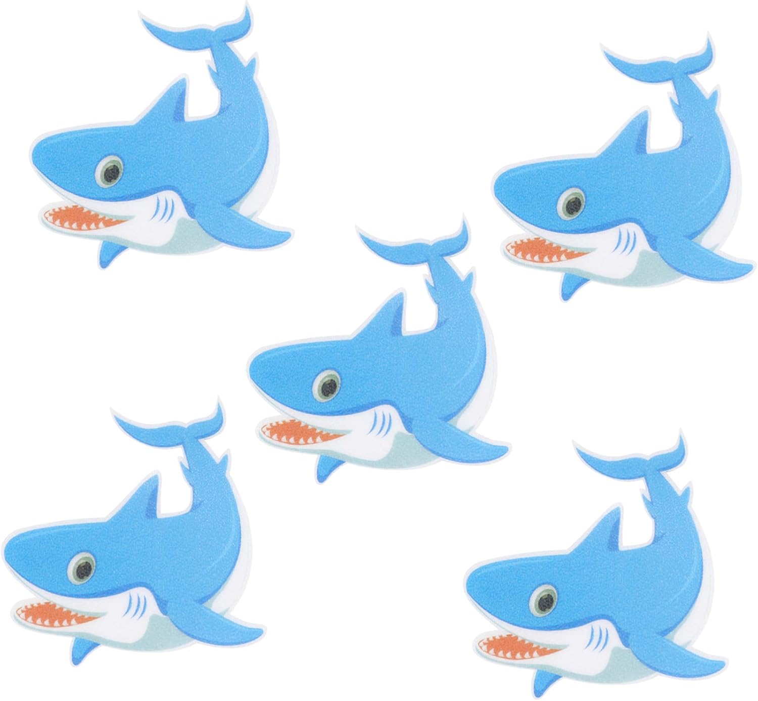 KONTONTY Adhesive Bathtub Decals 5pcs Shark Shape Non-Slip Stickers 1
