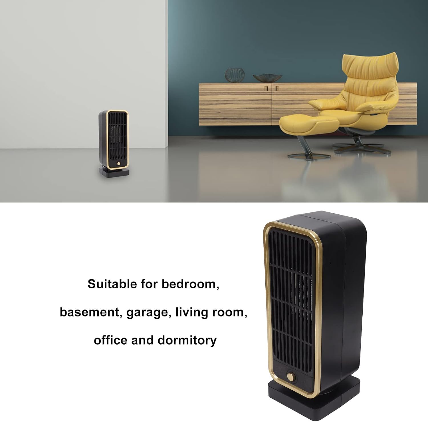 yaogohua Electric Space Heater PTC Ceramic Quiet 40dB Portable