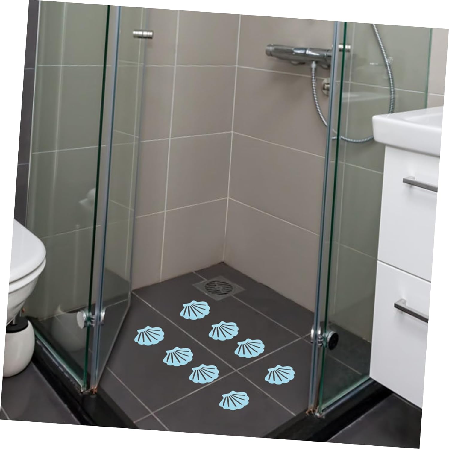 HOOTNEE 12pcs Shell Shaped Non-Slip Bath Decals