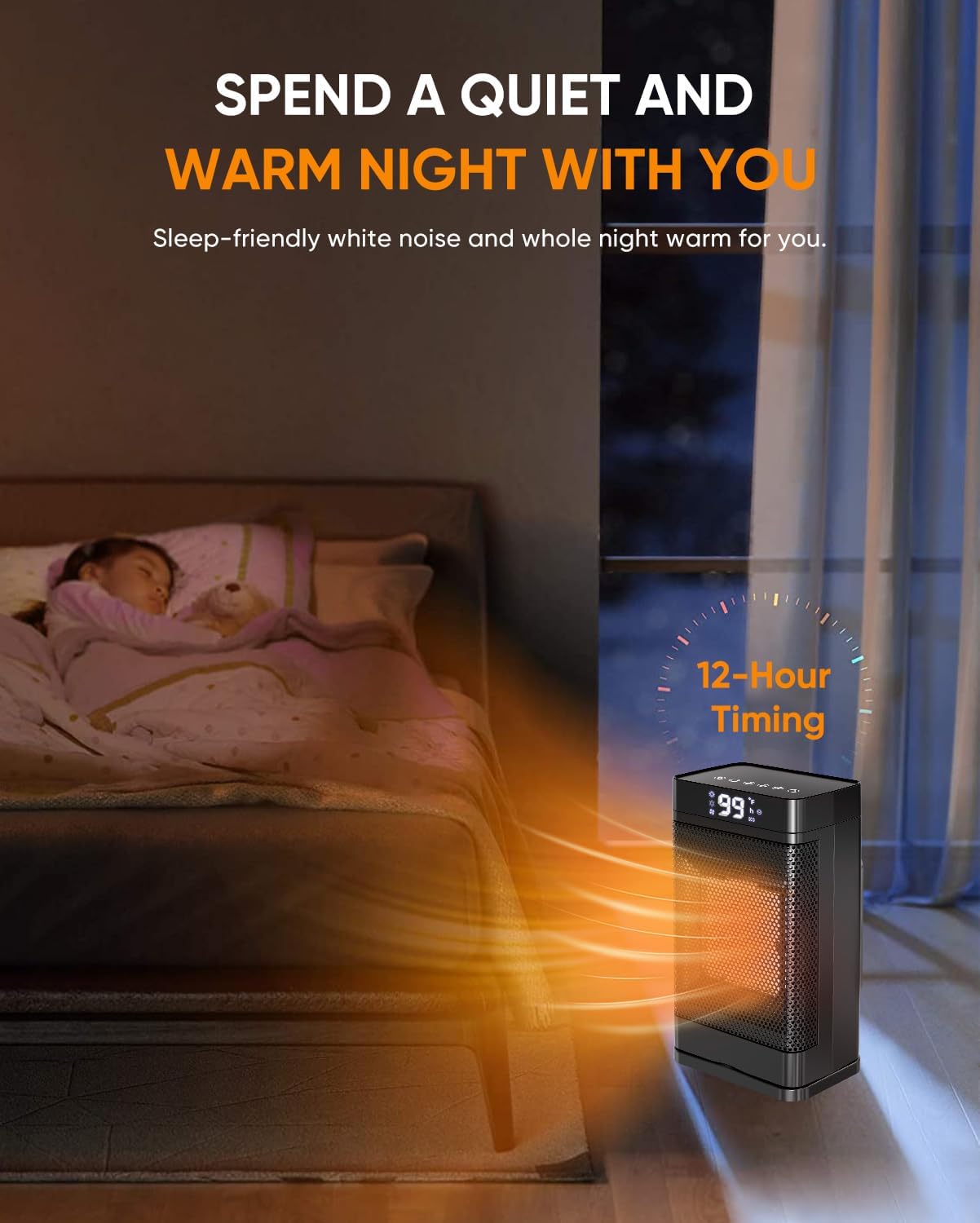 PGYIOO 1500W Space Heater with 12 PTC Ceramic Elements