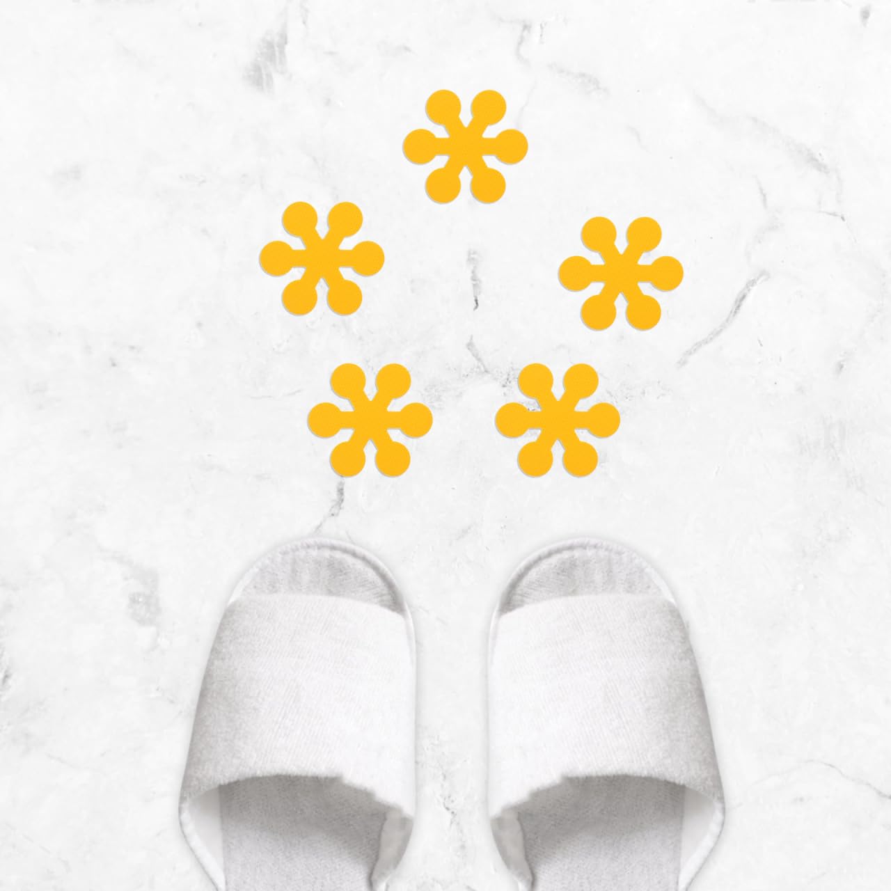 Wakauto 6Pcs Yellow Snowflake Non-Slip Bathtub Stickers 1