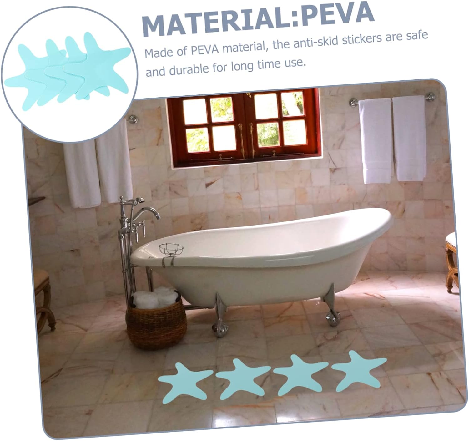 MAGICLULU 1Set Non-Slip Shower Stickers for Bathroom Safety Star Shape Design