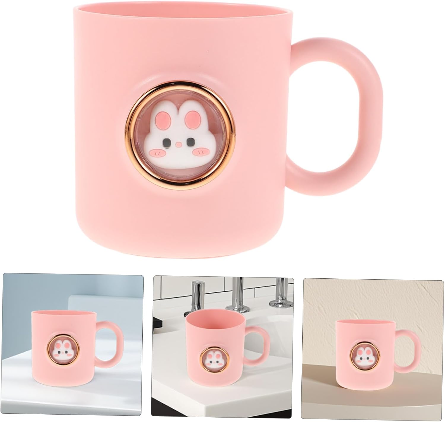 PartyKindom Cute Cartoon Animal Toothbrush Holder Cup with Handle