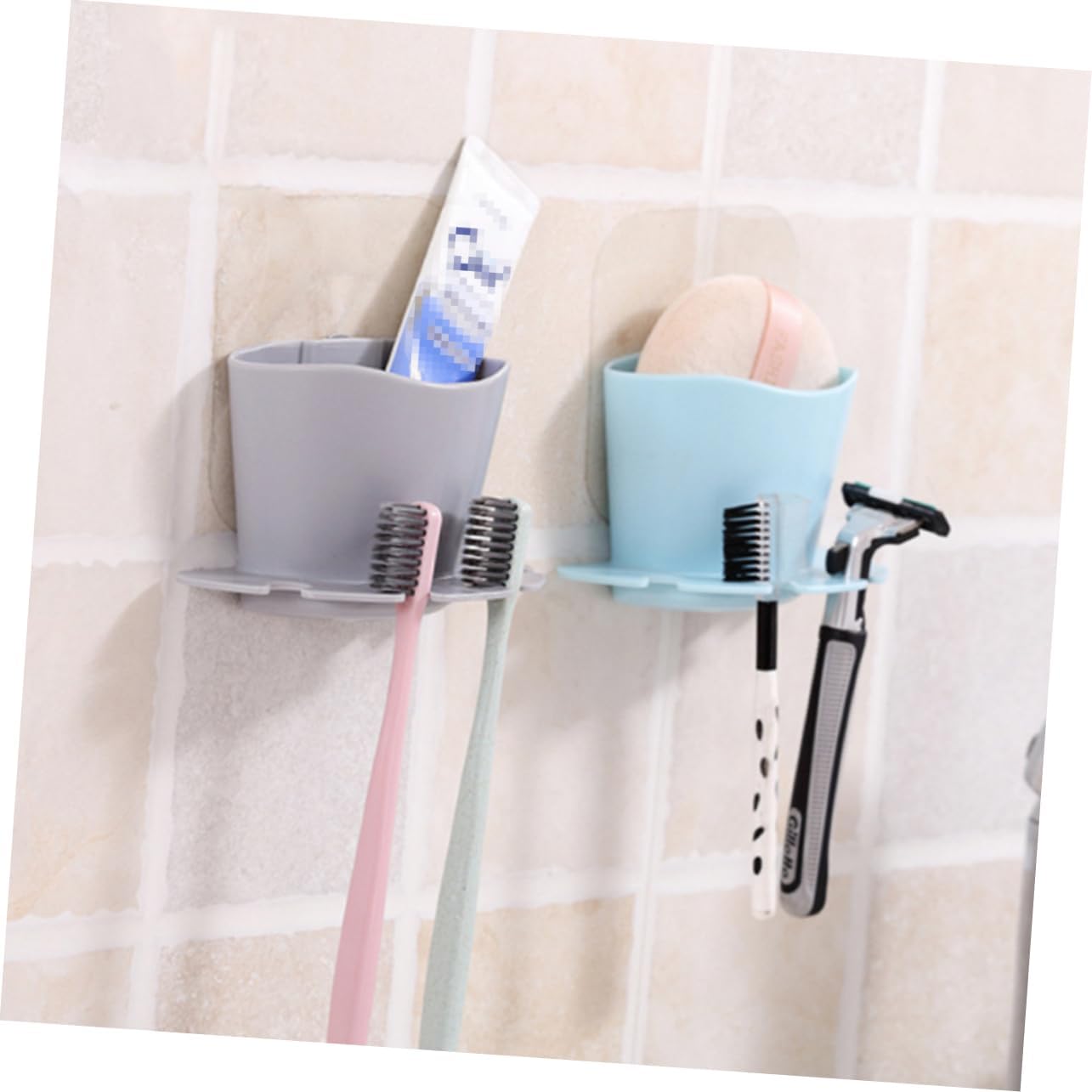 TOPPERFUN Suction Toothbrush Holder Set