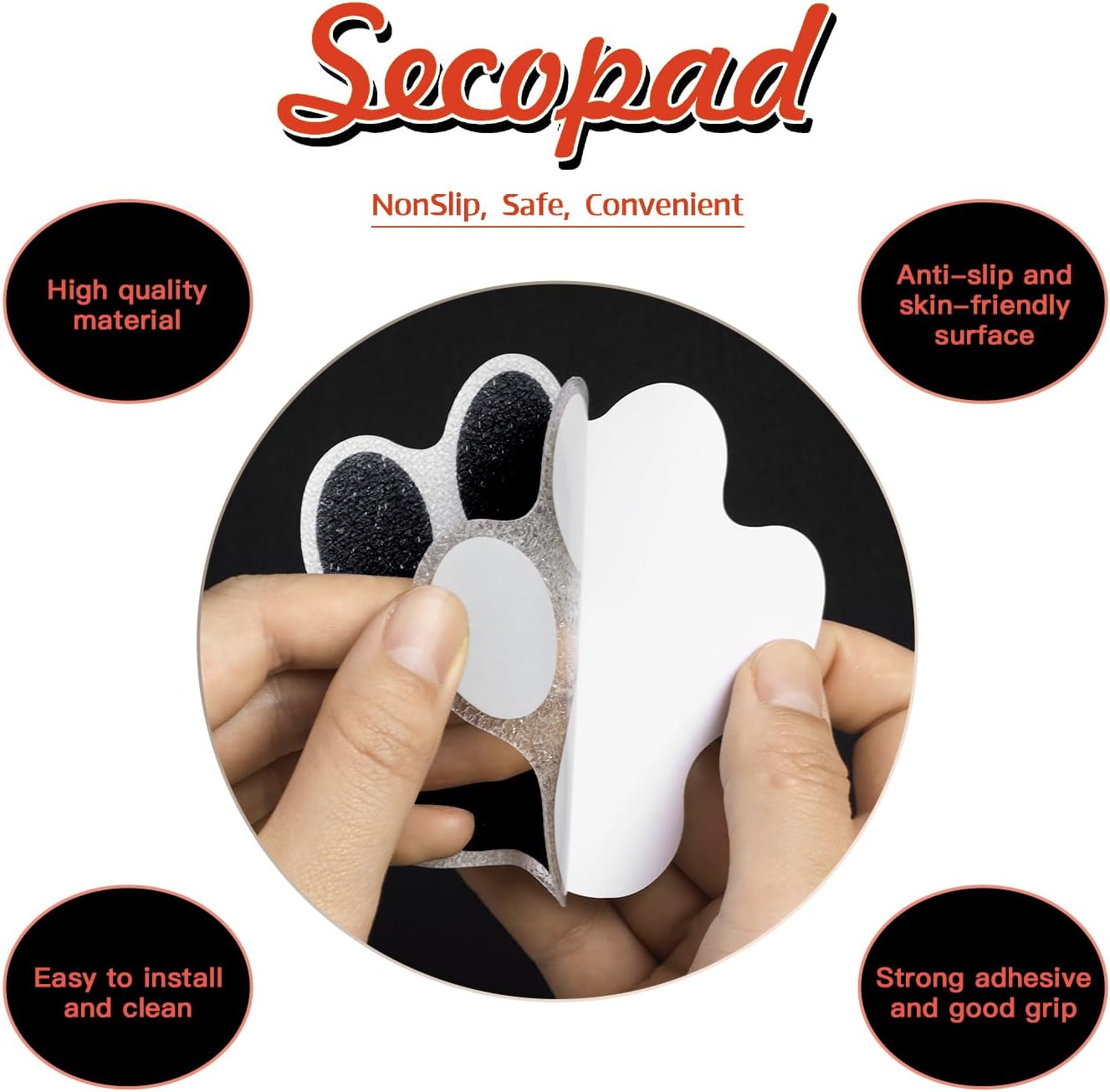 Secopad Non Slip Bathtub Stickers with Scraper