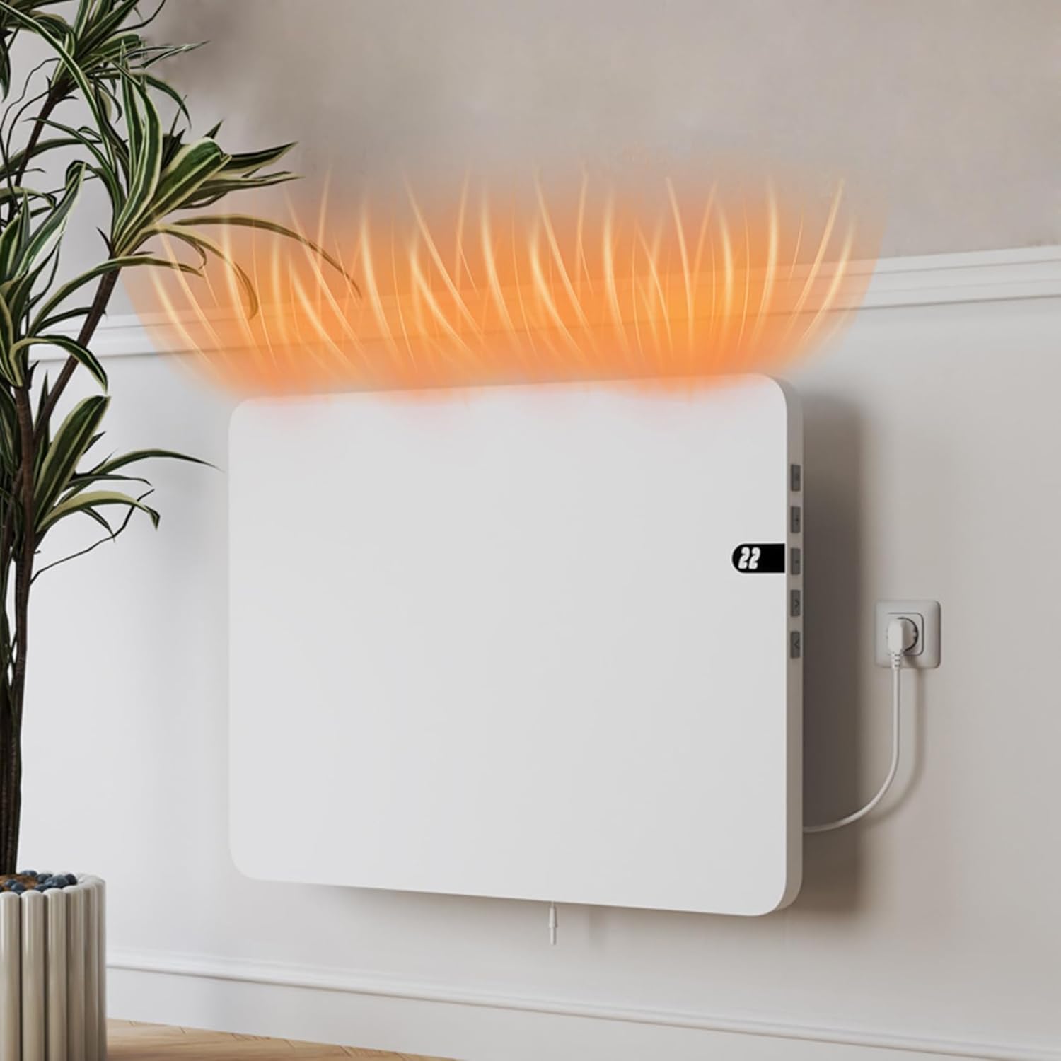 AHDFY Quiet Electric Wall Heater with Convection Technology