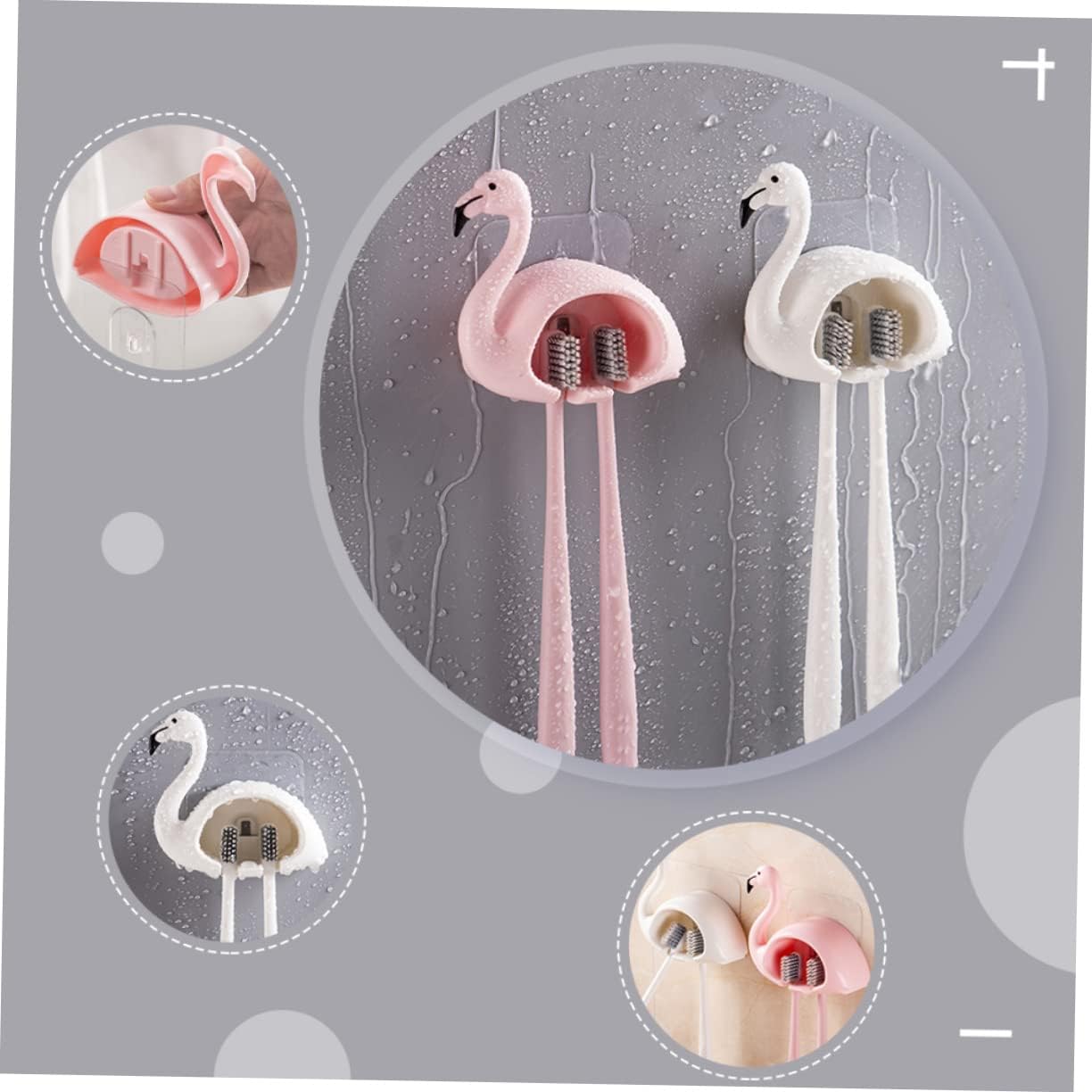ABOOFAN 2Pcs Cartoon Suction Cup Toothbrush Holder
