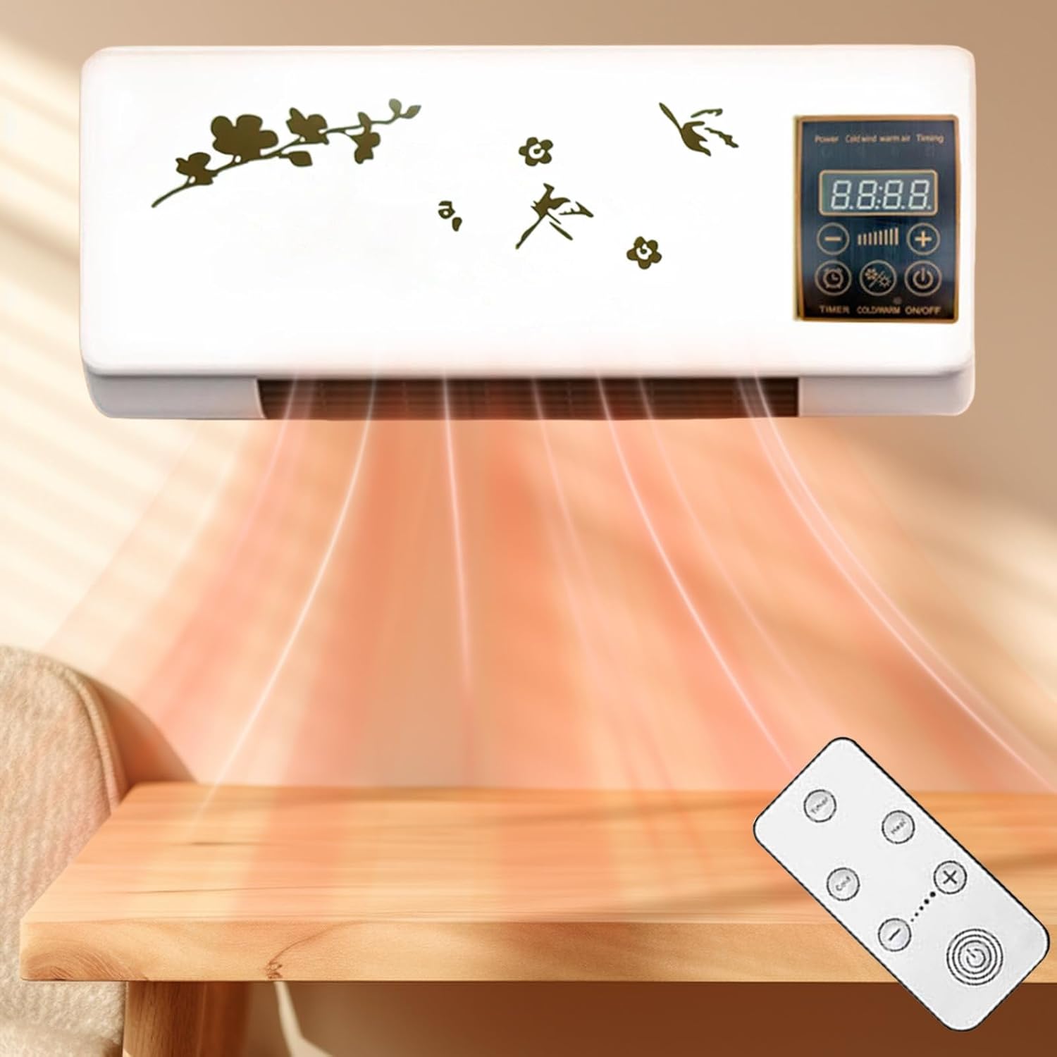 Electric Wall Heater with Remote Control for Quick Room Heating