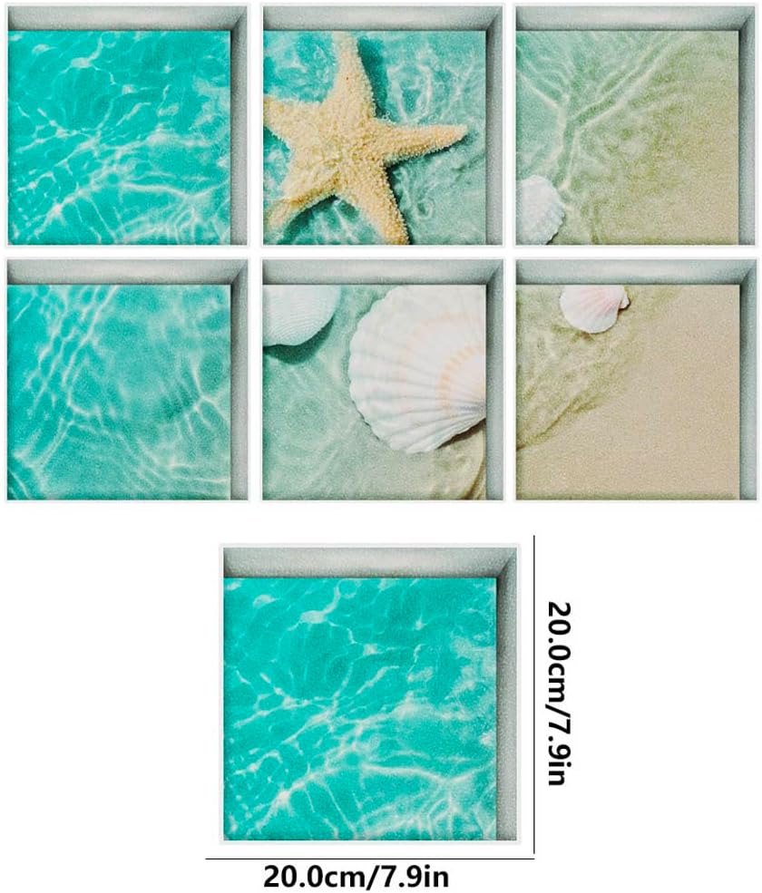 12 Pcs Ocean Themed Non-Slip Bathtub Stickers