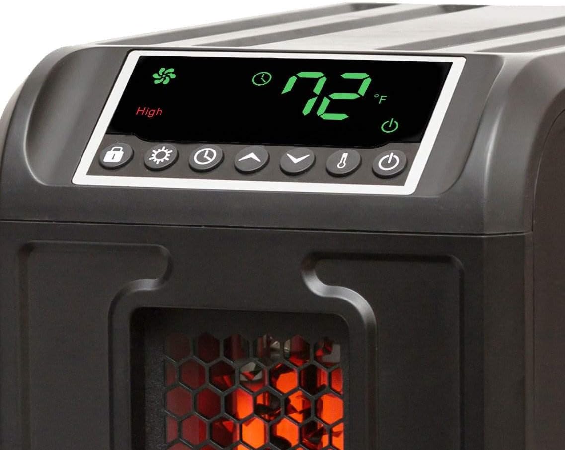 Lifesmart Infrared Quartz Heater 1500W 3-Element with Remote Black