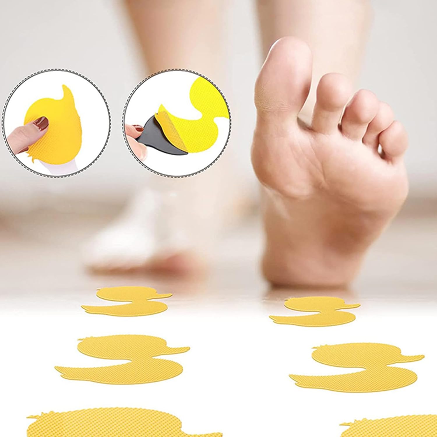 Jesscasday 12pcs Anti-Slip Bathtub Duck Stickers