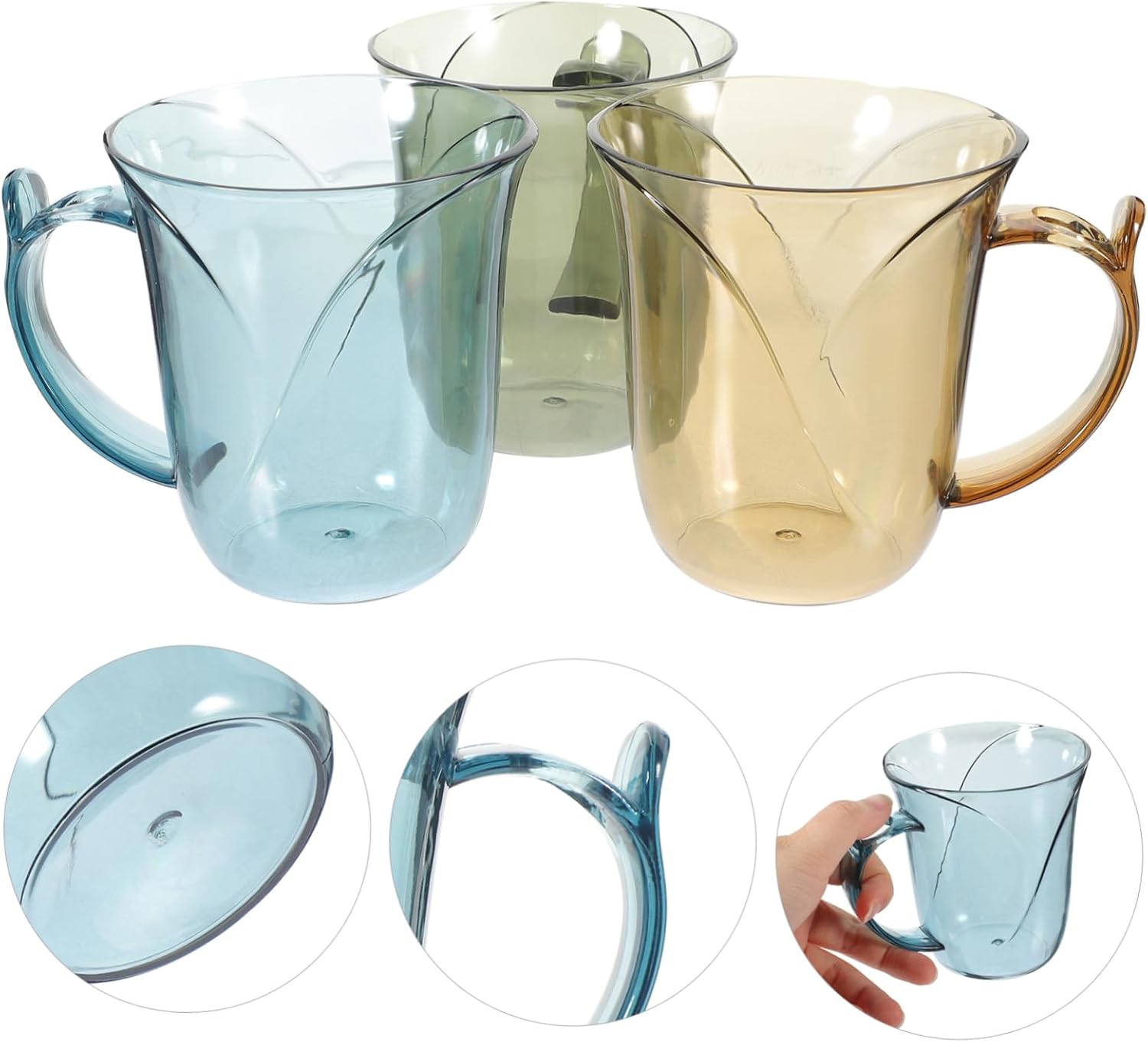 ULTECHNOVO Toothbrush Cup Set 3 Pack Modern Bathroom Holder