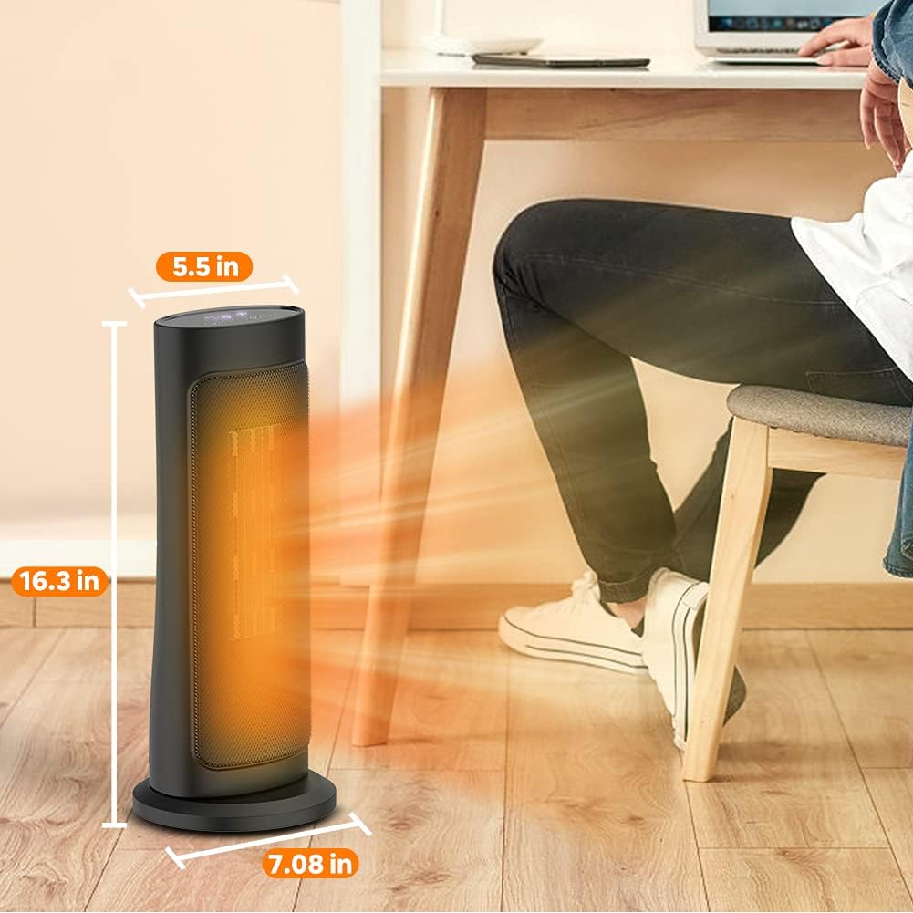 LifePlus 50 Oscillating Ceramic Heater with Remote Control and Timer