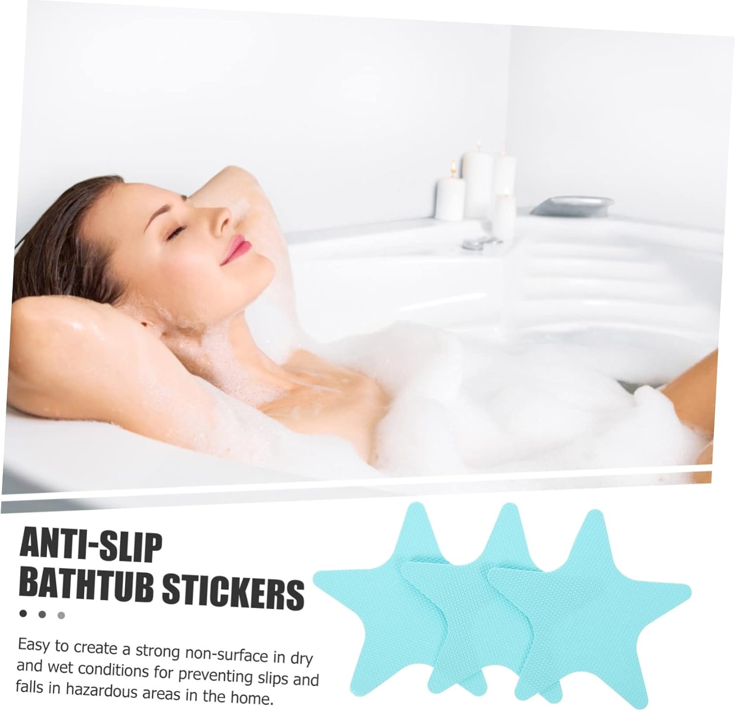 GLEAVI 20Pcs Pentagram Non-Slip Bathroom Stickers